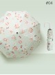 Cute Printing Sweet Lolita Curved Handle Three Fold Umbrella