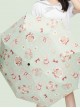 Cute Printing Sweet Lolita Curved Handle Three Fold Umbrella
