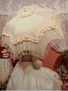 Rose Pavilion Series Lace Elegant Classic Lolita Long Umbrella