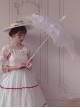 Rose Pavilion Series Pagoda Shape White Classic Lolita Lace Long Umbrella