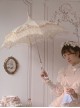 Rose Pavilion Series Pagoda Shape White Classic Lolita Lace Long Umbrella