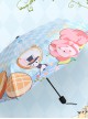 Alice Theme Printing Sweet Lolita Blue Folding Umbrella