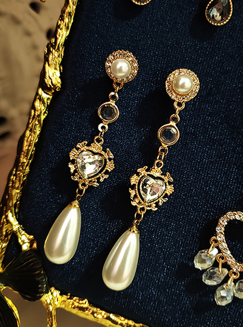 Baroque Palace Retro Pearl Tassel Gorgeous Exquisite Designs Classic Lolita Earrings