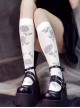 Vintage Rose Jacquard Darkness Gothic Lolita Socks