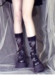 Vintage Rose Jacquard Darkness Gothic Lolita Socks