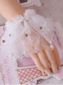 Simplicity Beading White Lace Classic Lolita Hand Sleeves