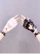 Heart Shape Hollow Out PU Leather Punk Lolita Half Finger Gloves