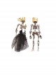 Zombie Bride Skull Ear Drop Gothic Lolita Earrings