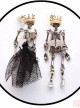 Zombie Bride Skull Ear Drop Gothic Lolita Earrings