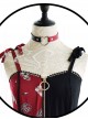 Heart-shaped Stitching Black And Red Darkness Sweet Lolita Necklace