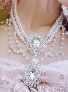 Cherry Blossom Girl Series Tea Party Classic Lolita Pearl Necklace