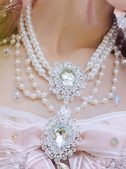 Cherry Blossom Girl Series Tea Party Classic Lolita Pearl Necklace