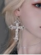 Dark Vintage Baroque Cross Gothic Lolita Exaggerated Personality Earrings