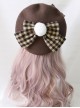 Plaid Bowknot Winter Multicolor Beret Sweet Lolita Hat