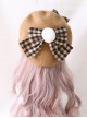 Plaid Bowknot Winter Multicolor Beret Sweet Lolita Hat