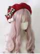 Plaid Bowknot Winter Multicolor Beret Sweet Lolita Hat