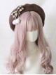 Plaid Bowknot Winter Multicolor Beret Sweet Lolita Hat