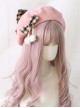 Plaid Bowknot Winter Multicolor Beret Sweet Lolita Hat