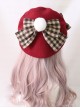 Plaid Bowknot Winter Multicolor Beret Sweet Lolita Hat