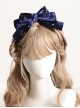 Gilding Starry Sky Flocking Big Bowknot Spring Clip Classic Lolita Hair Pin