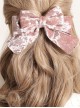 Gilding Starry Sky Flocking Big Bowknot Spring Clip Classic Lolita Hair Pin