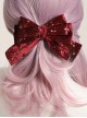 Gilding Starry Sky Flocking Big Bowknot Spring Clip Classic Lolita Hair Pin