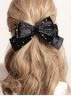 Gilding Starry Sky Flocking Big Bowknot Spring Clip Classic Lolita Hair Pin