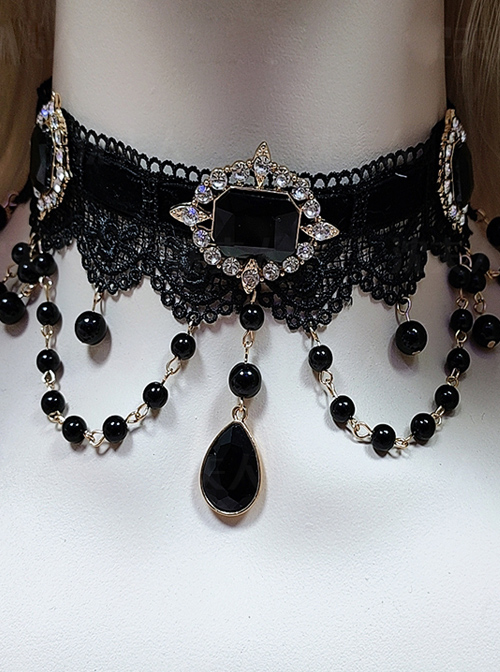 Black Lace Gorgeous Elegant Gothic Lolita Necklace