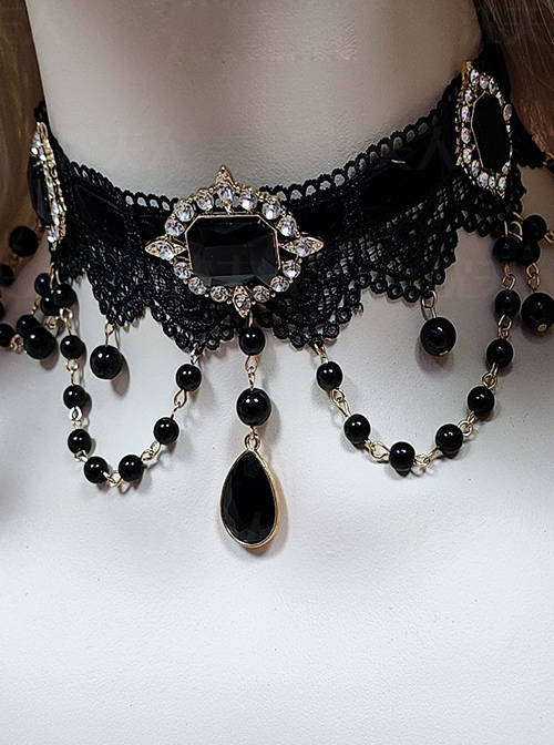 Black Lace Gorgeous Elegant Gothic Lolita Necklace