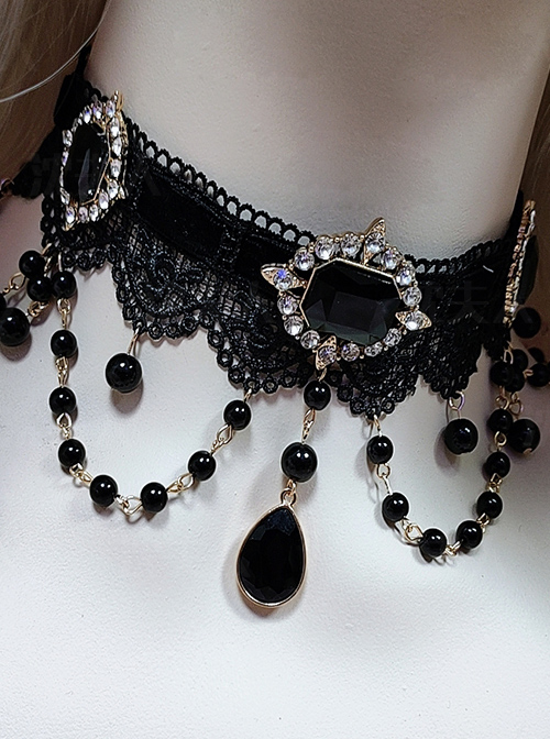 Black Lace Gorgeous Elegant Gothic Lolita Necklace