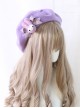 Purple Rabbit Autumn Winter Woolen Cloth Beret Sweet Lolita Hat