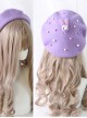 Purple Rabbit Autumn Winter Woolen Cloth Beret Sweet Lolita Hat