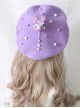 Purple Rabbit Autumn Winter Woolen Cloth Beret Sweet Lolita Hat