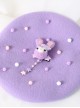 Purple Rabbit Autumn Winter Woolen Cloth Beret Sweet Lolita Hat