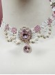 Rose Lace Pink Elegant Classic Lolita Necklace