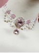 Rose Lace Pink Elegant Classic Lolita Necklace