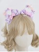 Cute Bowknot Plush Bear Ears Sweet Lolita Headwear