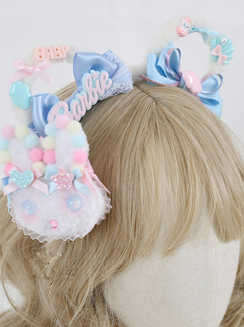 Cute Bowknot Plush Bear Ears Sweet Lolita Headwear