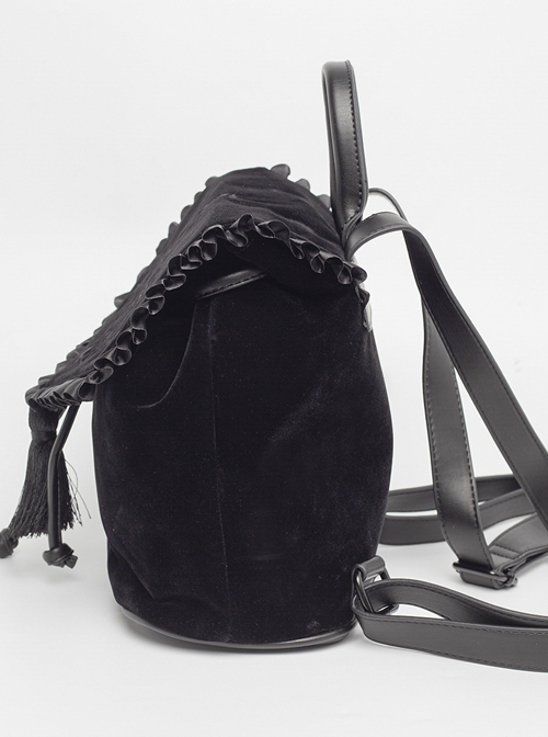 Magic Embroidery Black Velour Bag Gothic Lolita Backpack