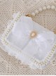 White Tulle Bowknot Elegant Pearl Handbag Metal Chain Shoulder Bag