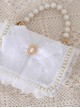 White Tulle Bowknot Elegant Pearl Handbag Metal Chain Shoulder Bag