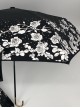 White Rose Black Umbrella Surface Gothic Lolita Silver Glue Sunshade Tri-fold Umbrella