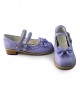 Lolita princess low heels with cute purple bow