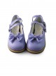 Lolita princess low heels with cute purple bow