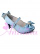 Blue Bowknot Sweet Lolita Lovely Bride High Heel Shoes