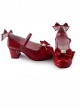 Red Mirror Face Bowknot Sweet Lolita Lovely Bride High Heel Shoes