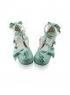 Mint Color Mirror Face Bowknot Sweet Lolita Lovely Doll High Heel Shoes