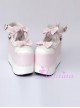 White Lace Pink Bowknot Super High Heel Lolita Platform Shoes