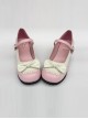 Sweet Lace Bowknot Pink Matte Lolita High Heel Shoes