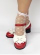 Sweet Lace Bowknot Pink Matte Lolita High Heel Shoes